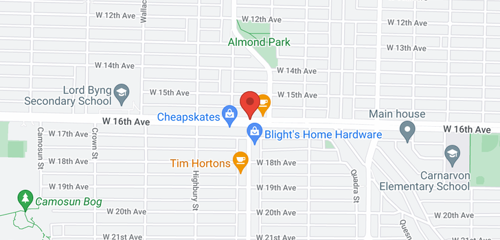 map of 202 3639 W 16TH AVENUE